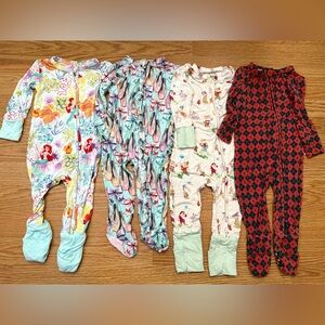 Posh peanut bamboo onesies convertible 6-9 month bundle baby girl Disney